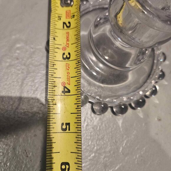 Imperial Glass Candle Stick Holders Set of 2 4" x 3" Clear Glass - Picture 5 of 6